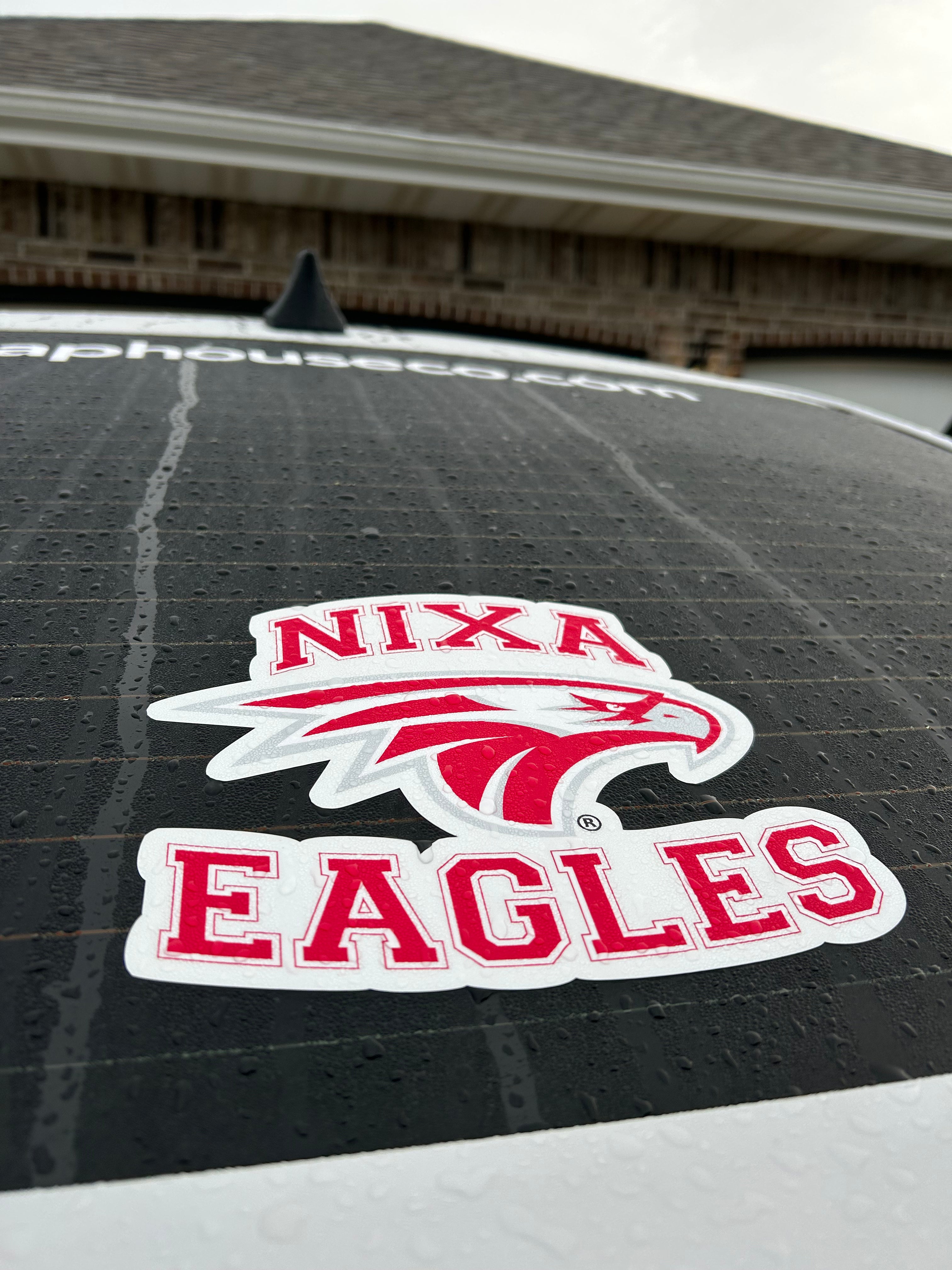 NIXA® “EAGLES” Wordmark + Eagle — Official Athletic Die-Cut Vinyl Decal (Matte)